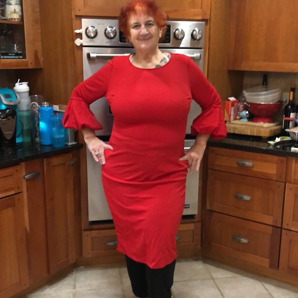 NWT Ella Samani Stretch Red Dress Designer PLUS SIZE 2X 3X
